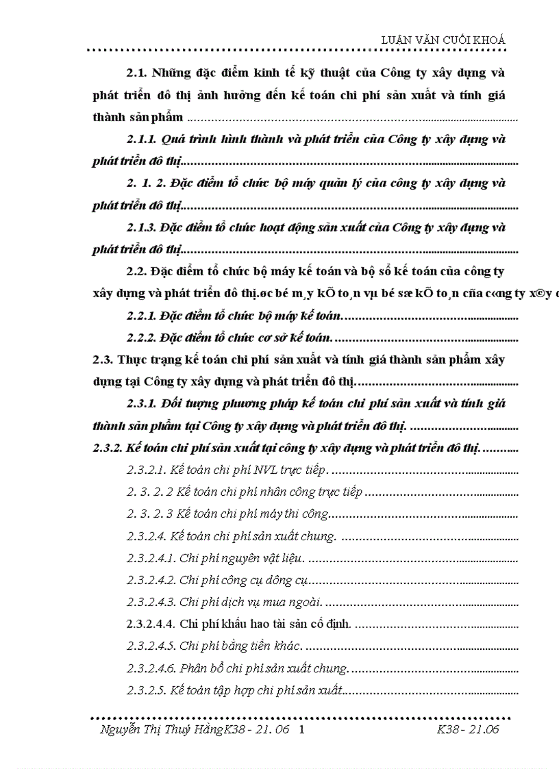 image for page Hoàn thiện kế toán tập hợp chi phí sản xuất và tính giá thành sản phẩm xây lắp tại Công ty xây dựng và phát triển đô thị