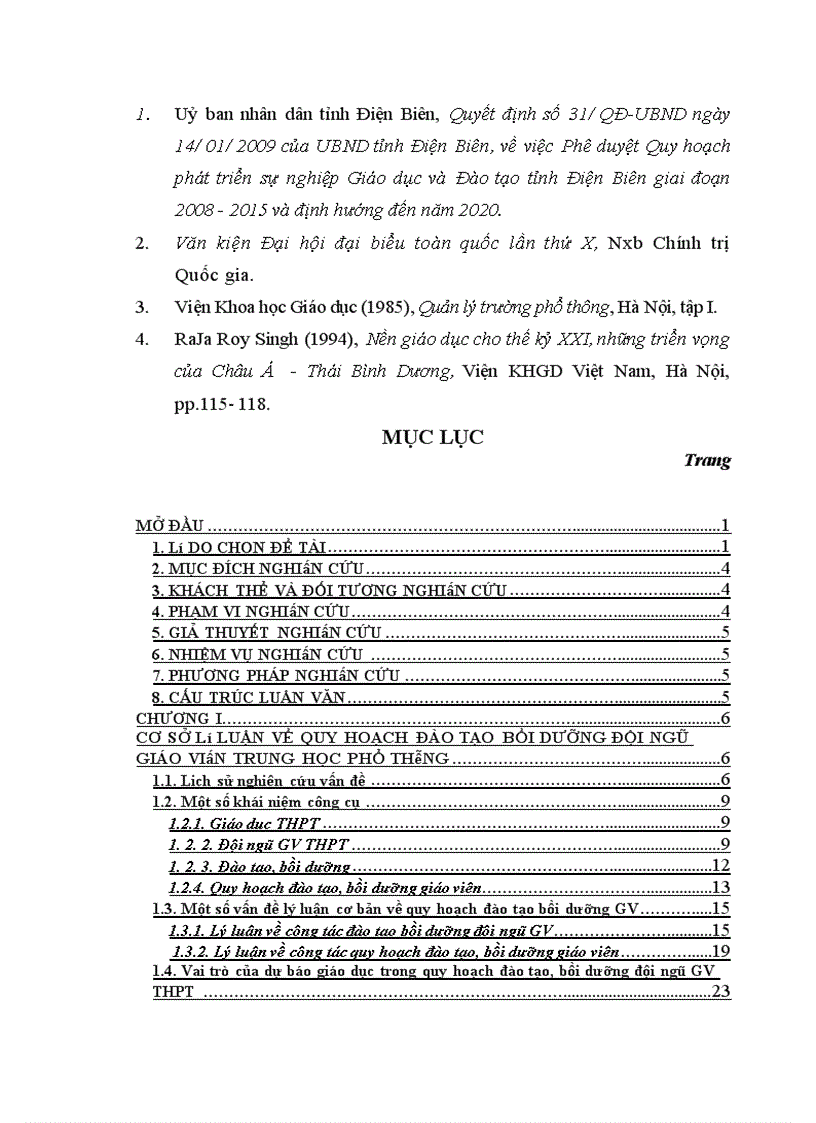 image for page Quy hoạch đào tạo bồi dưỡng đội ngũ giáo viên Trung học Phổ thông tỉnh Điện Biên đến năm 2015 1