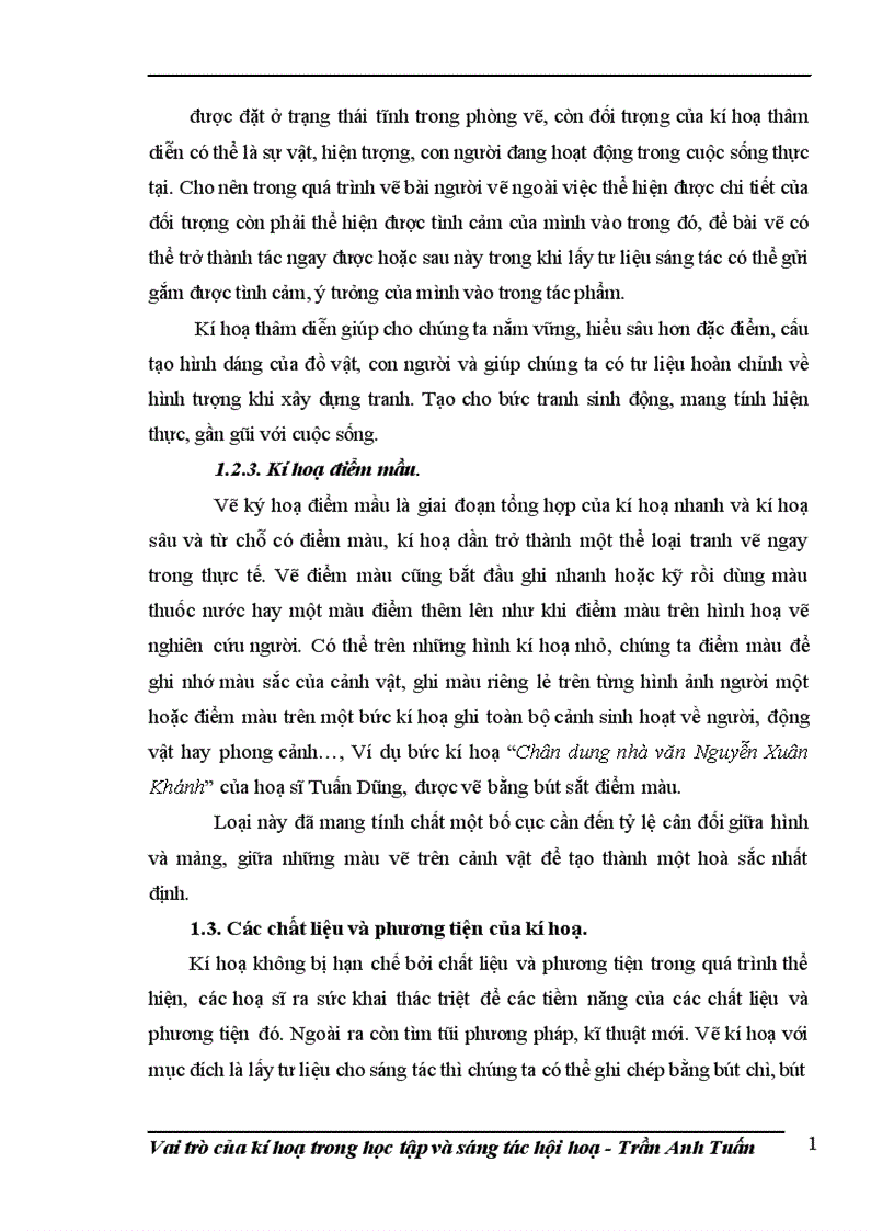 image for page Vai trò của kí hoạ trong học tập và sáng tác hội hoạ 1