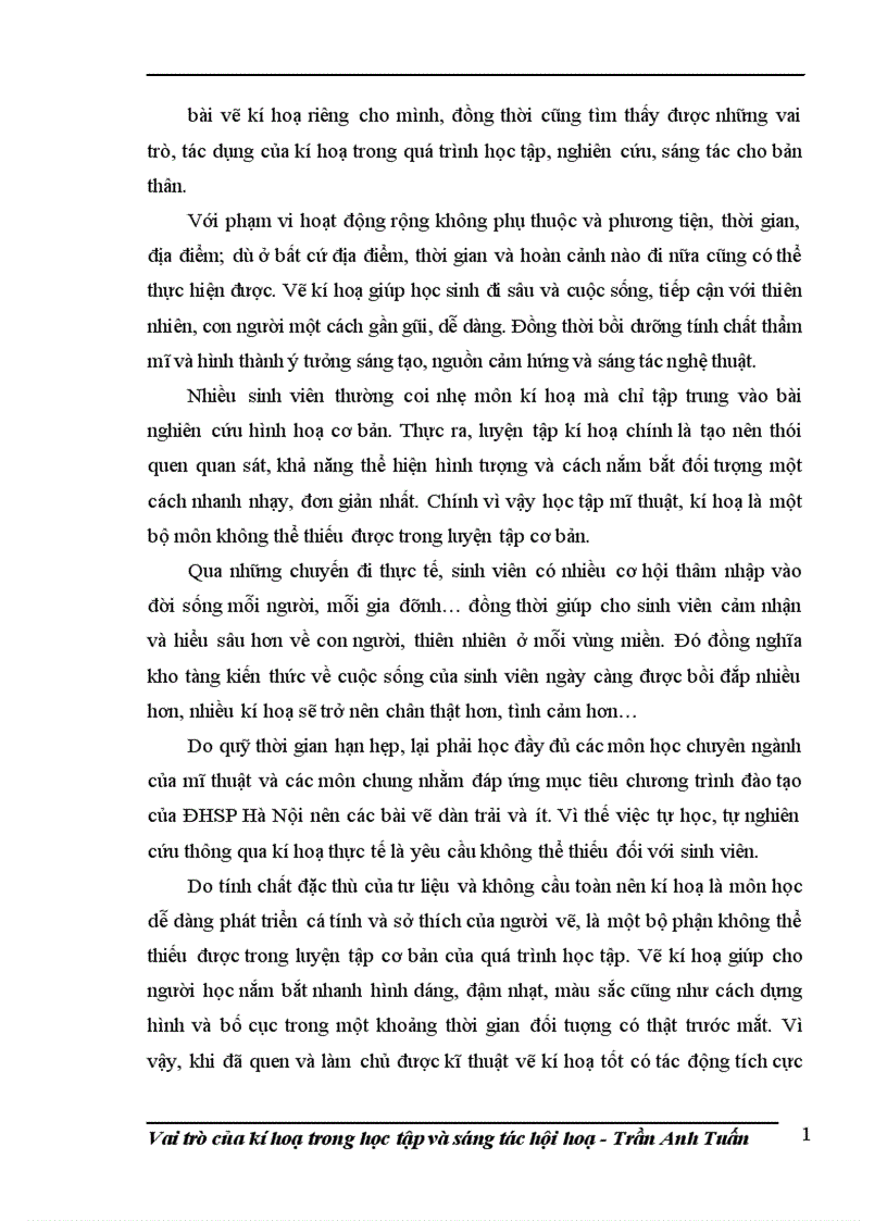 image for page Vai trò của kí hoạ trong học tập và sáng tác hội hoạ 1