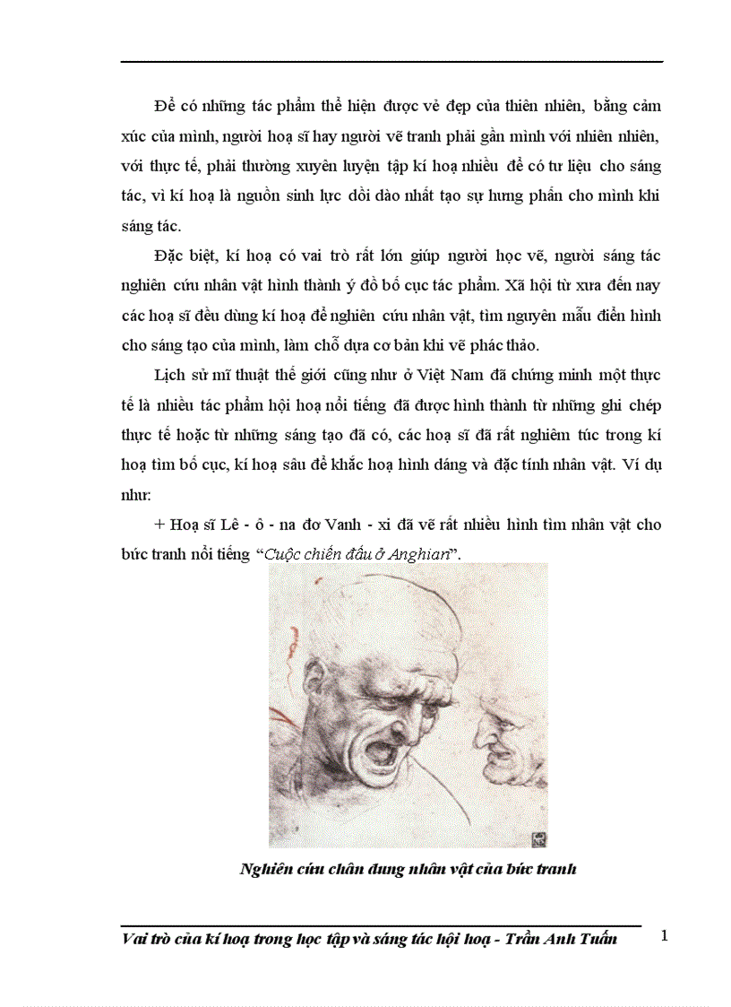 image for page Vai trò của kí hoạ trong học tập và sáng tác hội hoạ 1