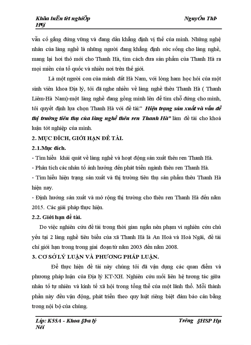 image for page Hiện trạng sản xuất và vấn đề thị trường tiêu thụ của làng nghề thêu ren Thanh Hà