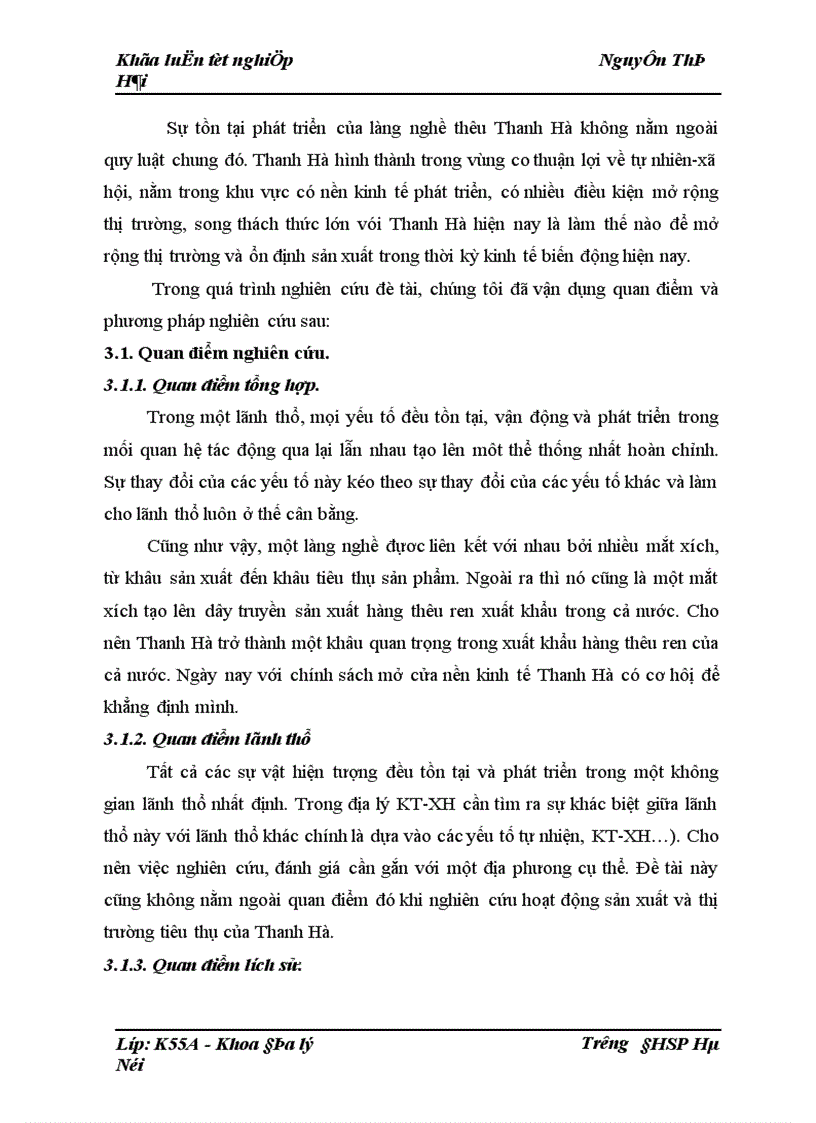 image for page Hiện trạng sản xuất và vấn đề thị trường tiêu thụ của làng nghề thêu ren Thanh Hà