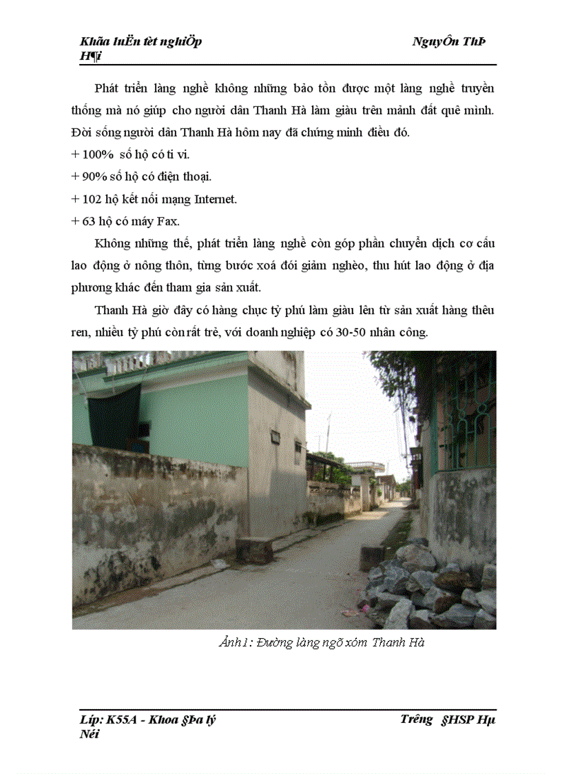 image for page Hiện trạng sản xuất và vấn đề thị trường tiêu thụ của làng nghề thêu ren Thanh Hà