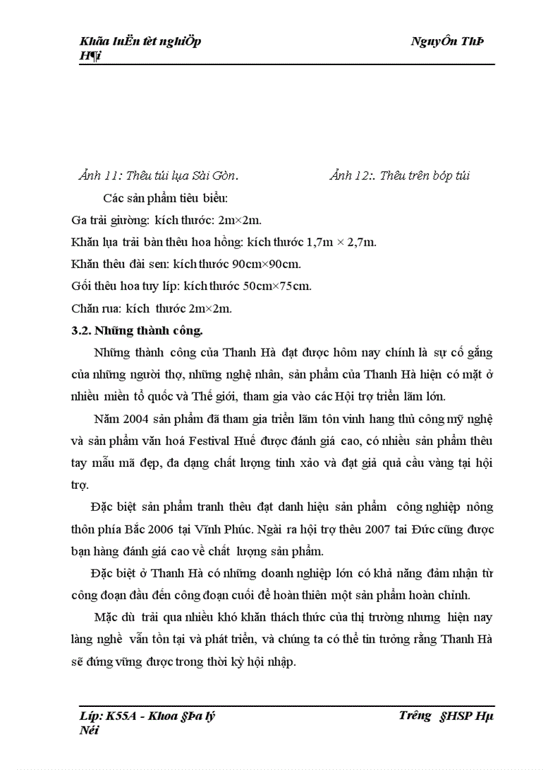 image for page Hiện trạng sản xuất và vấn đề thị trường tiêu thụ của làng nghề thêu ren Thanh Hà