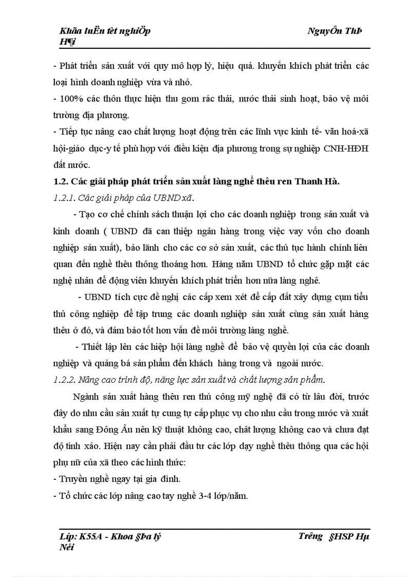 image for page Hiện trạng sản xuất và vấn đề thị trường tiêu thụ của làng nghề thêu ren Thanh Hà