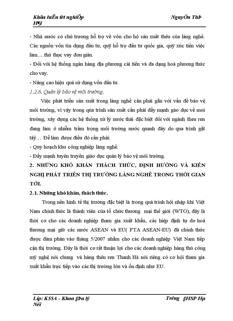 image for page Hiện trạng sản xuất và vấn đề thị trường tiêu thụ của làng nghề thêu ren Thanh Hà