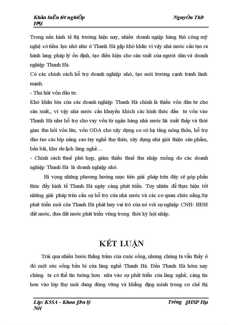 image for page Hiện trạng sản xuất và vấn đề thị trường tiêu thụ của làng nghề thêu ren Thanh Hà