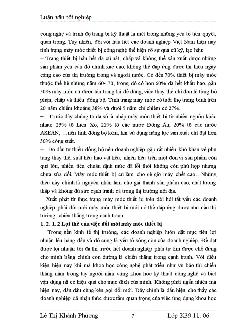 image for page Thực trạng về thiết bị công nghệ và công tác huy động vốn đổi mới máy móc thiết bị tại Công ty Cổ phần dệt