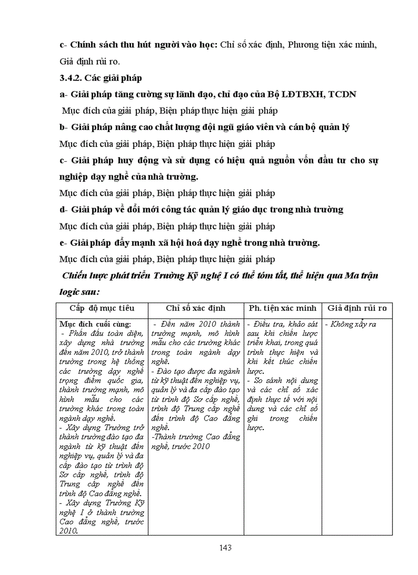image for page Sử dụng phương pháp khung Logic để xây dựng chiến lược phát triển của Trường Kỹ nghệ I đến năm 2010