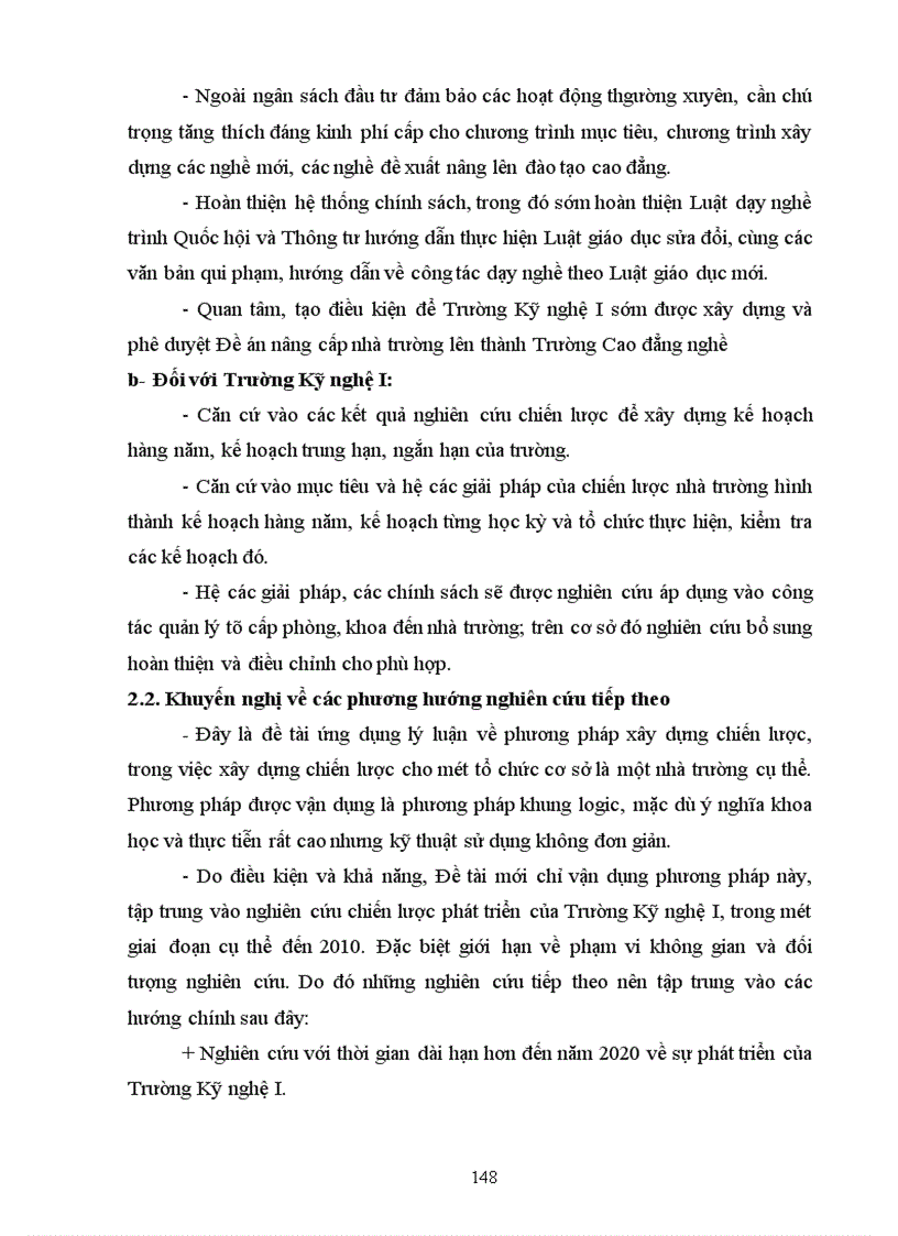 image for page Sử dụng phương pháp khung Logic để xây dựng chiến lược phát triển của Trường Kỹ nghệ I đến năm 2010