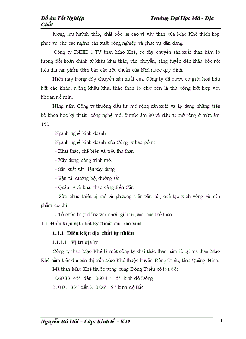 image for page Lập kế hoạch cung ứng vật tư kỹ thuật chủ yếu của Công ty than Mạo Khê năm 2009