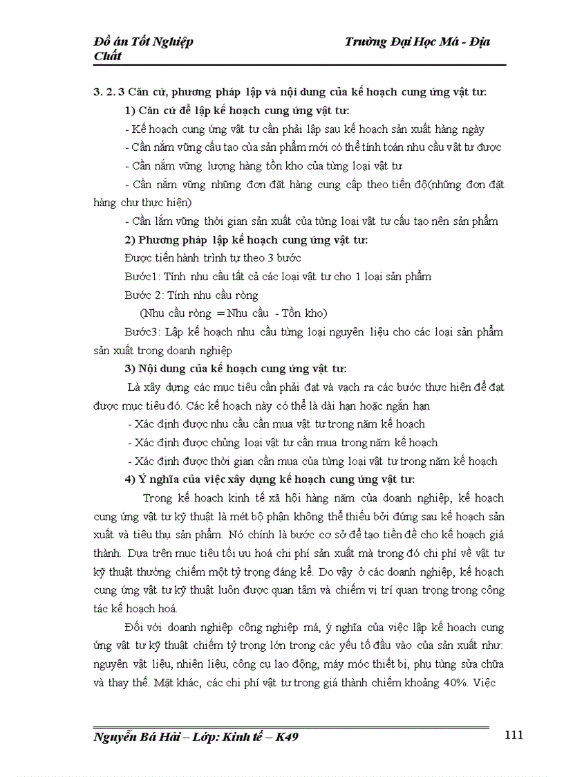image for page Lập kế hoạch cung ứng vật tư kỹ thuật chủ yếu của Công ty than Mạo Khê năm 2009