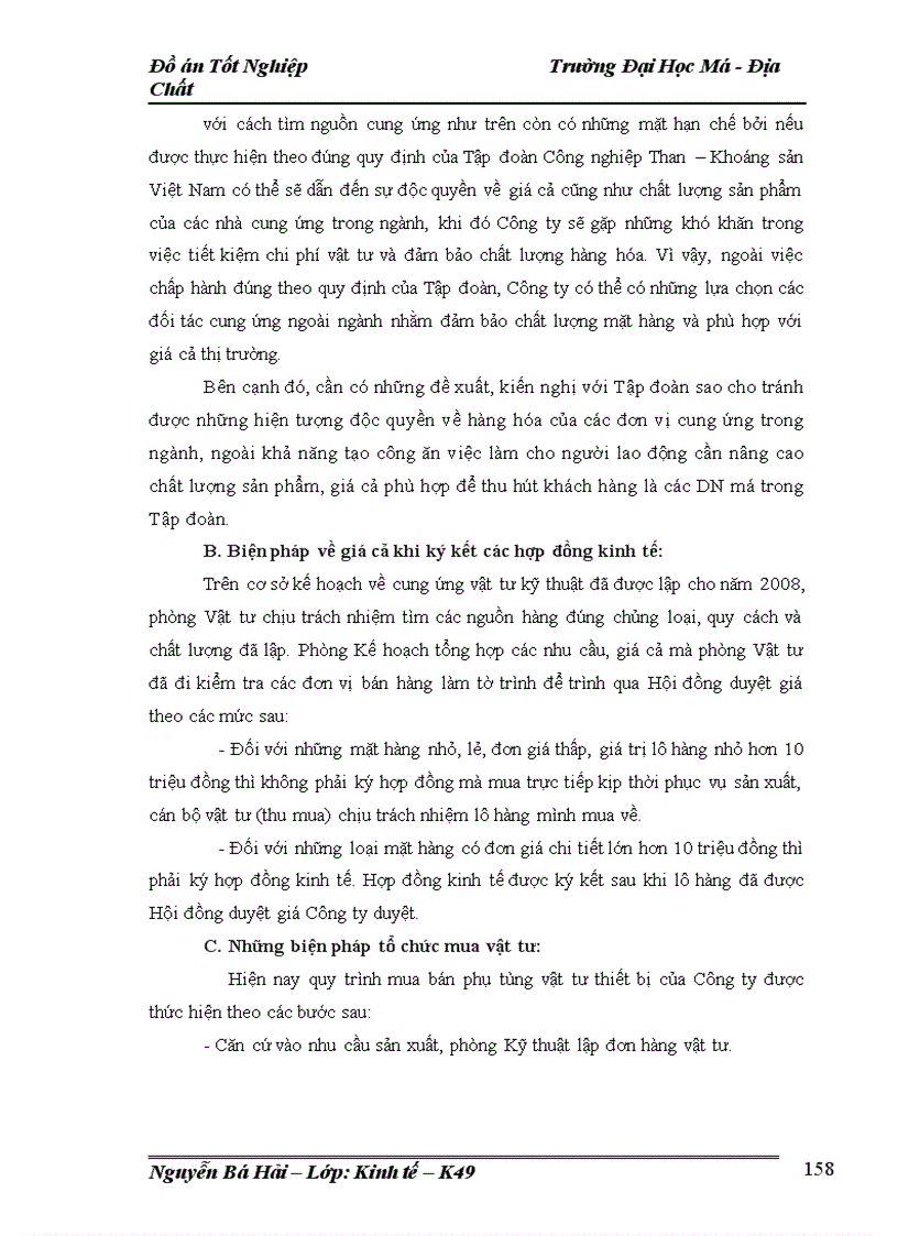 image for page Lập kế hoạch cung ứng vật tư kỹ thuật chủ yếu của Công ty than Mạo Khê năm 2009