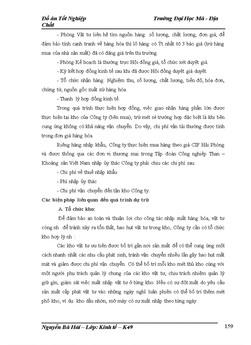 image for page Lập kế hoạch cung ứng vật tư kỹ thuật chủ yếu của Công ty than Mạo Khê năm 2009