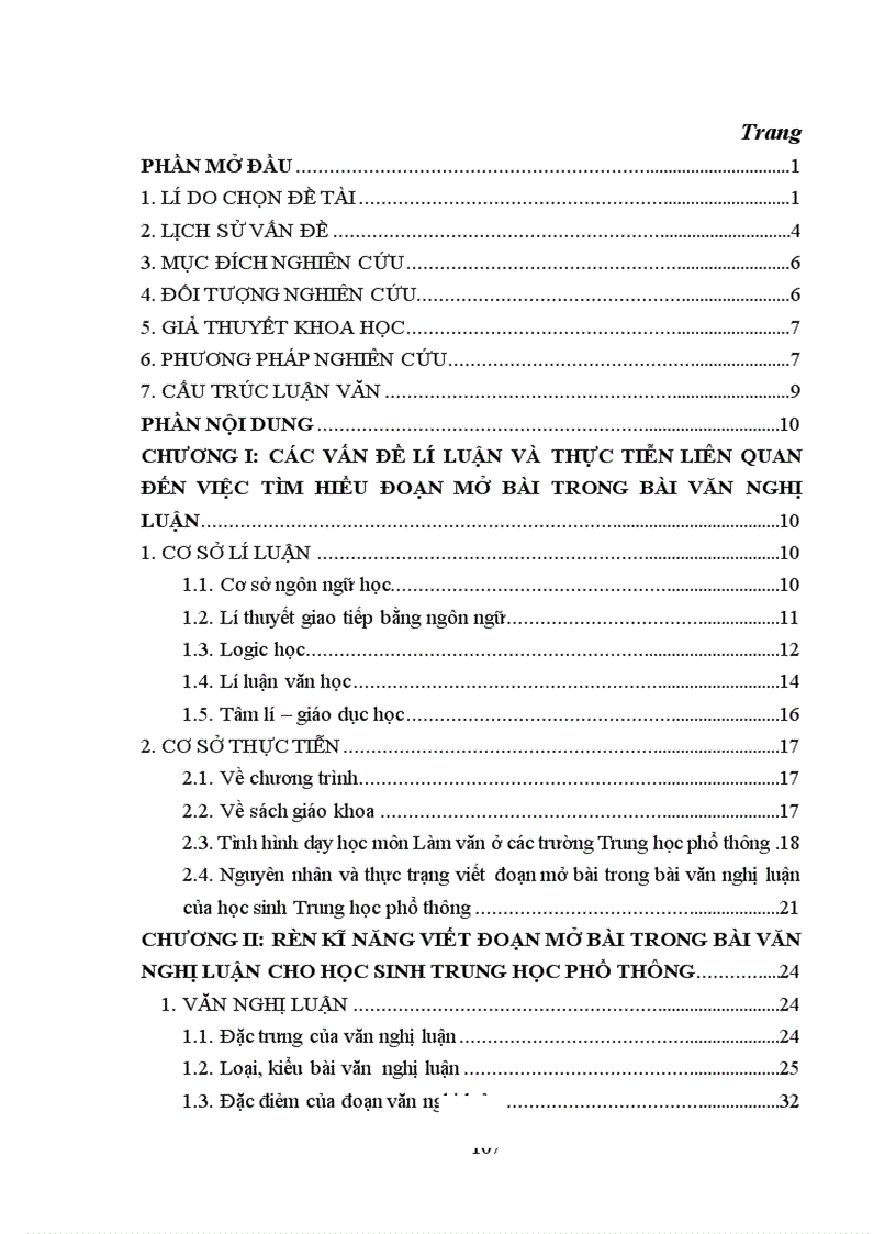 image for page Rèn kĩ năng viết đoạn mở bài trong bài văn nghị luận cho học sinh Trung học phổ thông