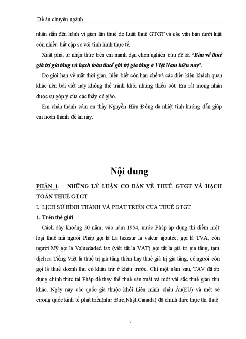 Bàn về thuế giá trị gia tăng và hạch toán thuế giá trị gia tăng ở Việt Nam hiện nay 1