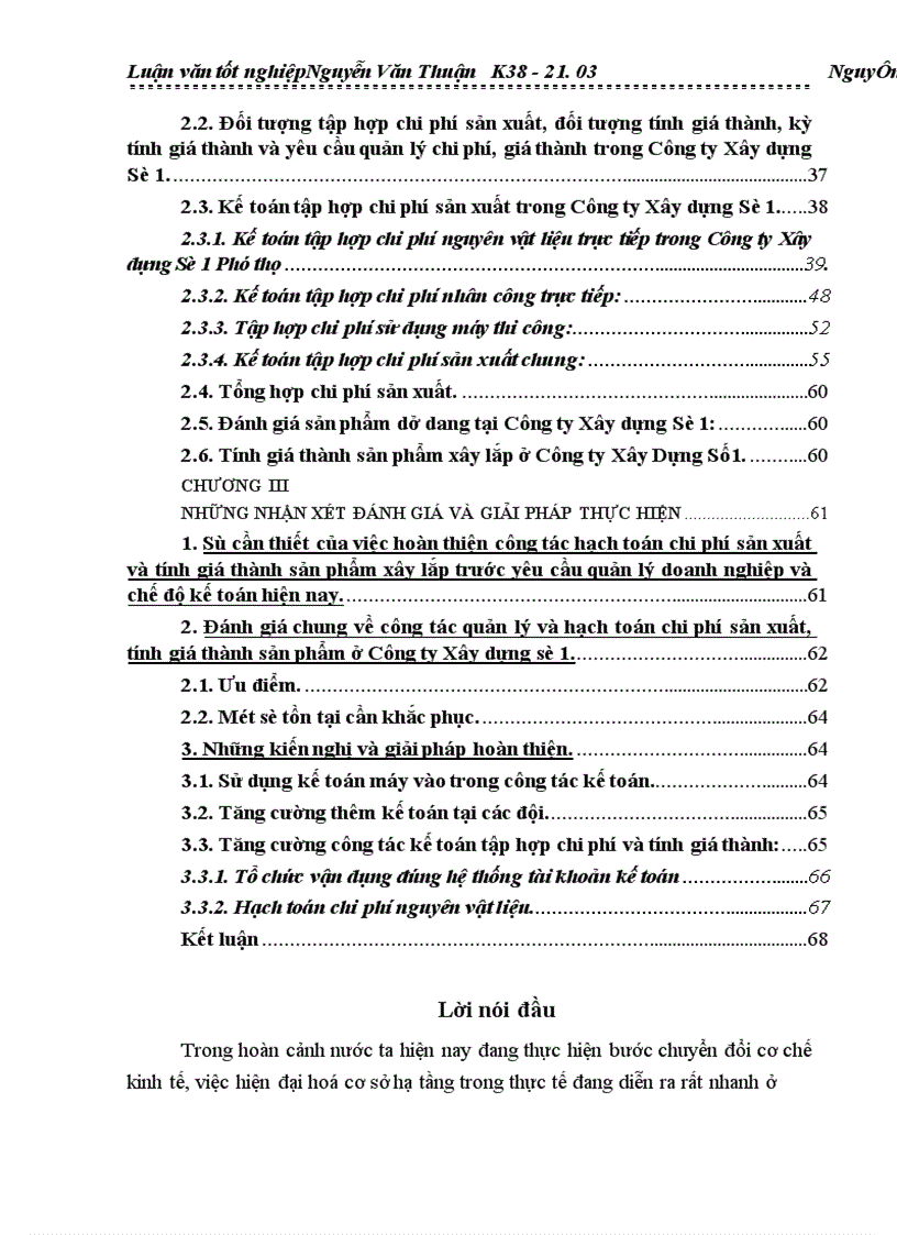 image for page Kế toán tập hợp chi phí sản xuất và tính giá thành sản phẩm xây lắp ở Công ty Xây Dựng Số 1 Phú Thọ
