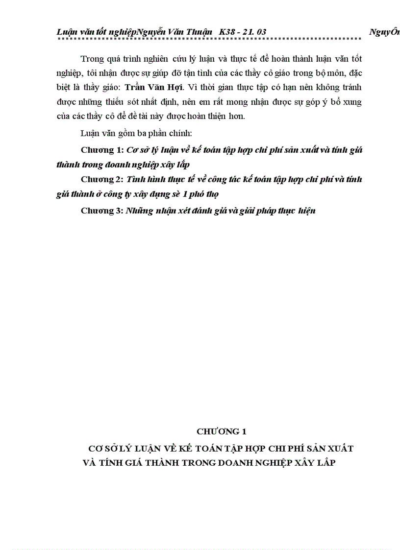 image for page Kế toán tập hợp chi phí sản xuất và tính giá thành sản phẩm xây lắp ở Công ty Xây Dựng Số 1 Phú Thọ