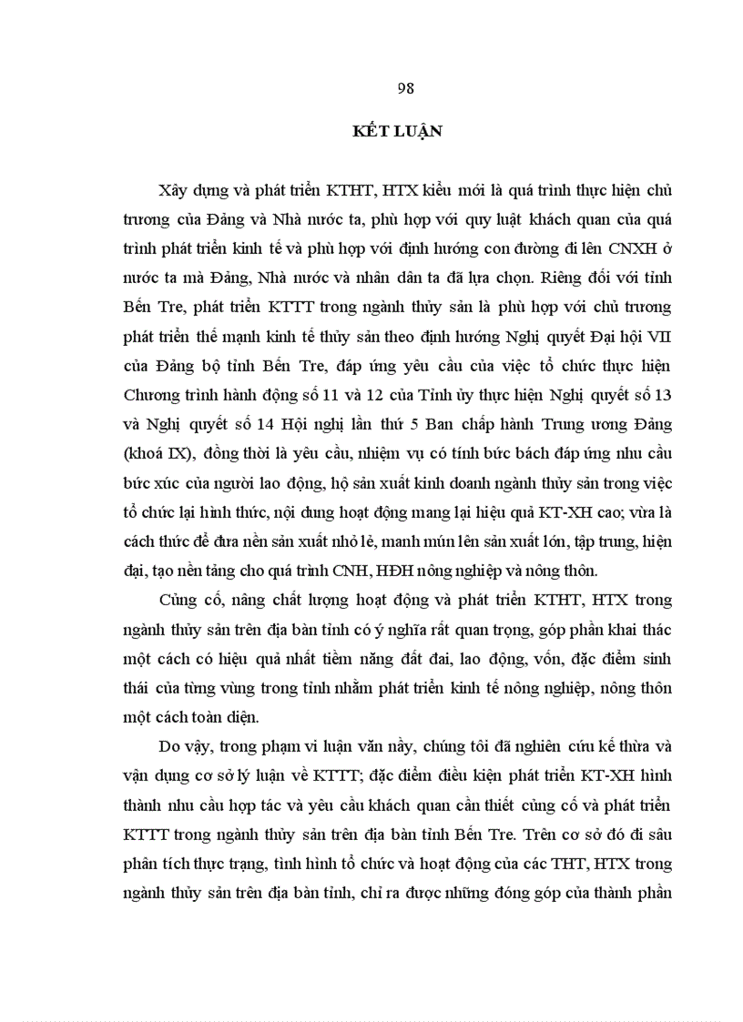 image for page Kinh tế tập thể trong ngành thủy sản tỉnh Bến Tre Thực trạng và giải pháp