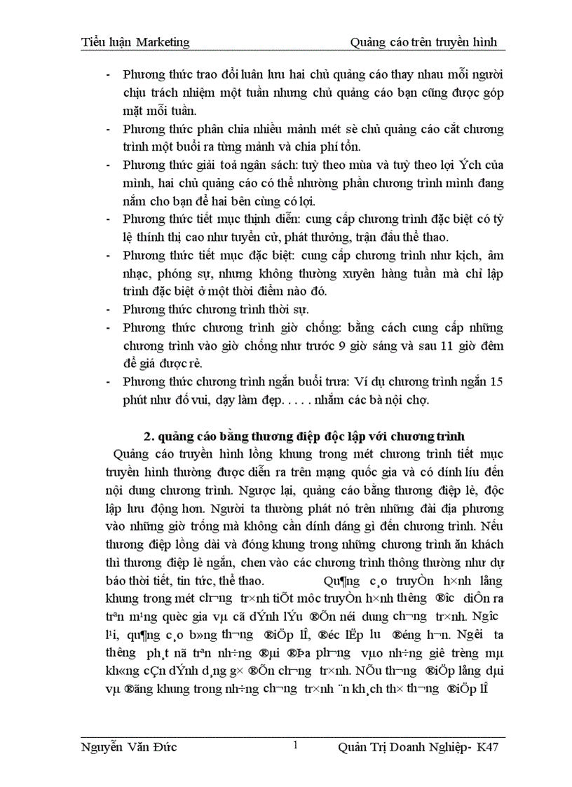 image for page Marketing Quảng cáo trên truyền hình