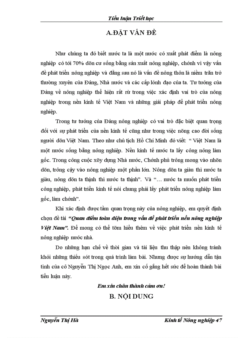 image for page Quan điểm toàn diện trong vấn đề phát triển nền nông nghiệp Việt Nam 1