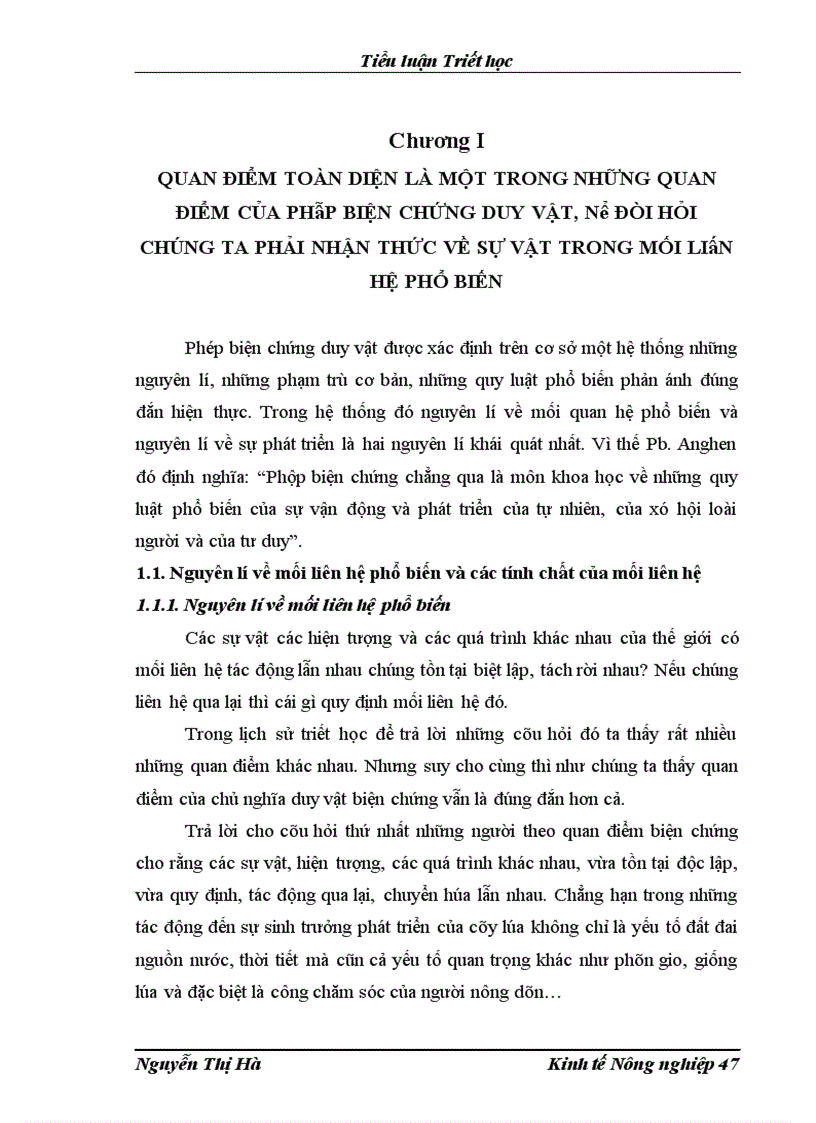 image for page Quan điểm toàn diện trong vấn đề phát triển nền nông nghiệp Việt Nam 1