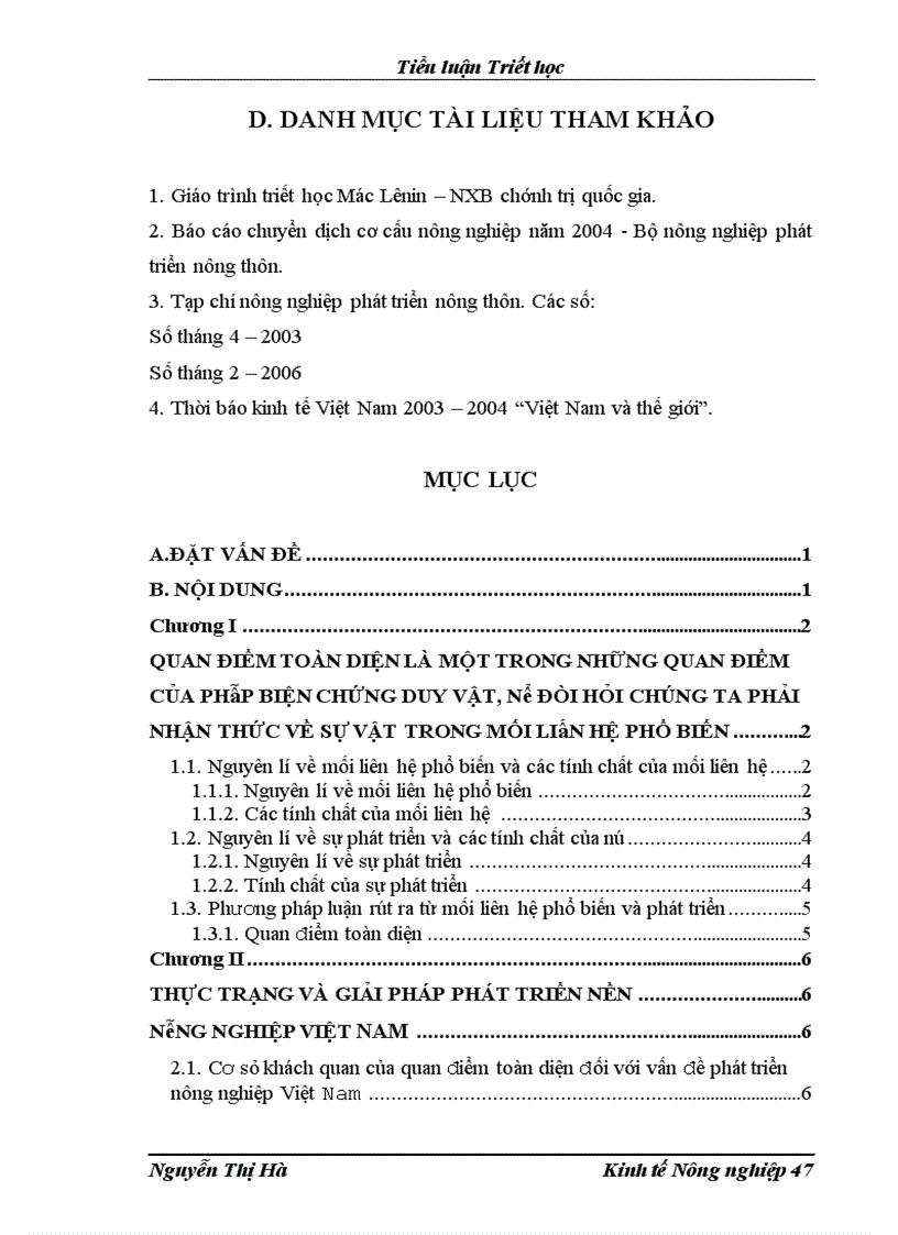 image for page Quan điểm toàn diện trong vấn đề phát triển nền nông nghiệp Việt Nam 1