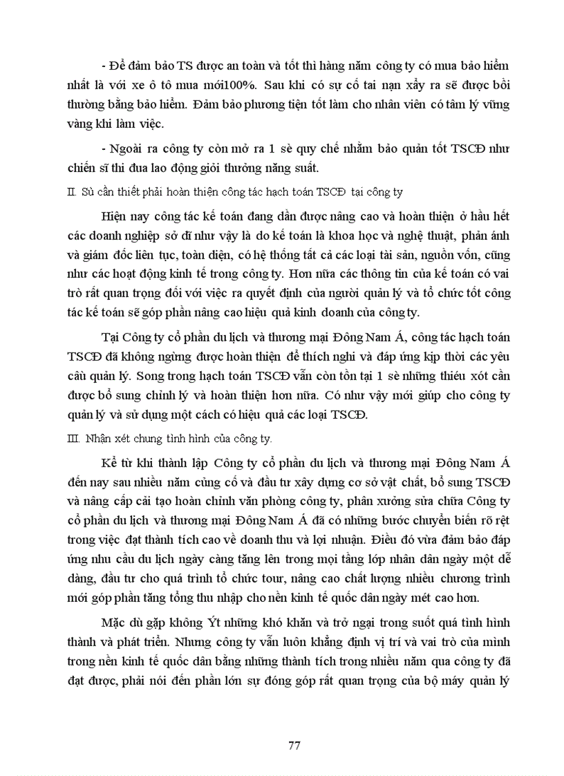 image for page Tổ chức hạch toán tài sản cố định với những vấn đề về quản lý và nâng cao hiệu quả sử dụng tài sản cố định tại Công ty cổ phần Du Lịch và Thương Mại Đông Nam á 1