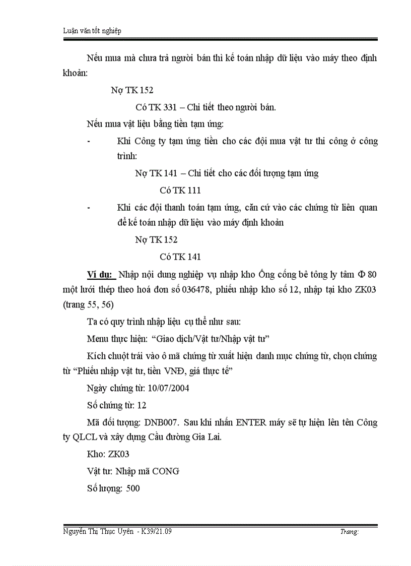 image for page Tổ chức công tác kế toán nguyên vật liệu ở Công ty xây dựng số 8 Thăng Long