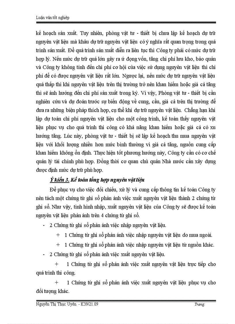image for page Tổ chức công tác kế toán nguyên vật liệu ở Công ty xây dựng số 8 Thăng Long