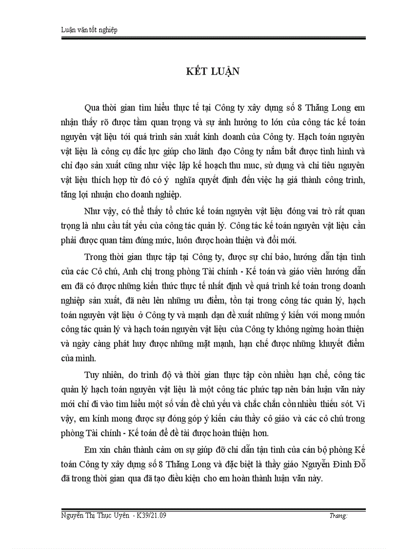 image for page Tổ chức công tác kế toán nguyên vật liệu ở Công ty xây dựng số 8 Thăng Long