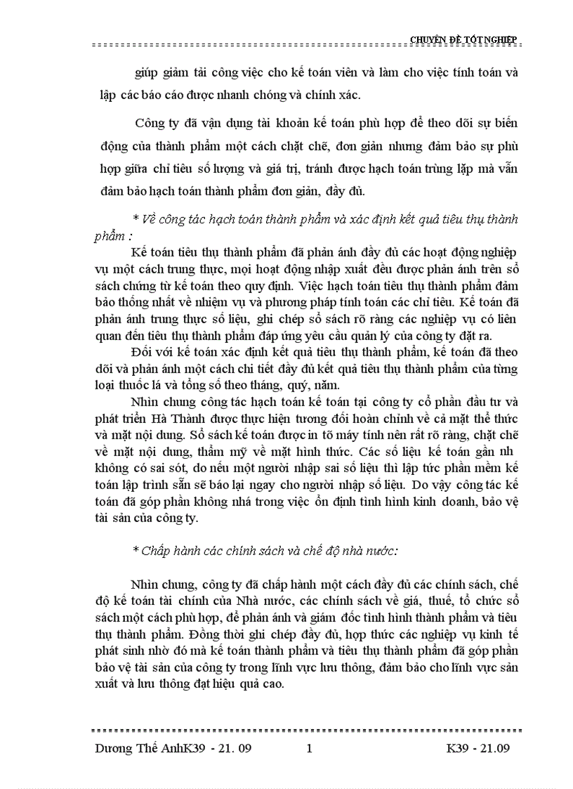 image for page Tổ chức công tác kế toán thành phẩm và tiêu thụ thành phẩm ở công ty cổ phần đầu tư và phát triển Hà thành