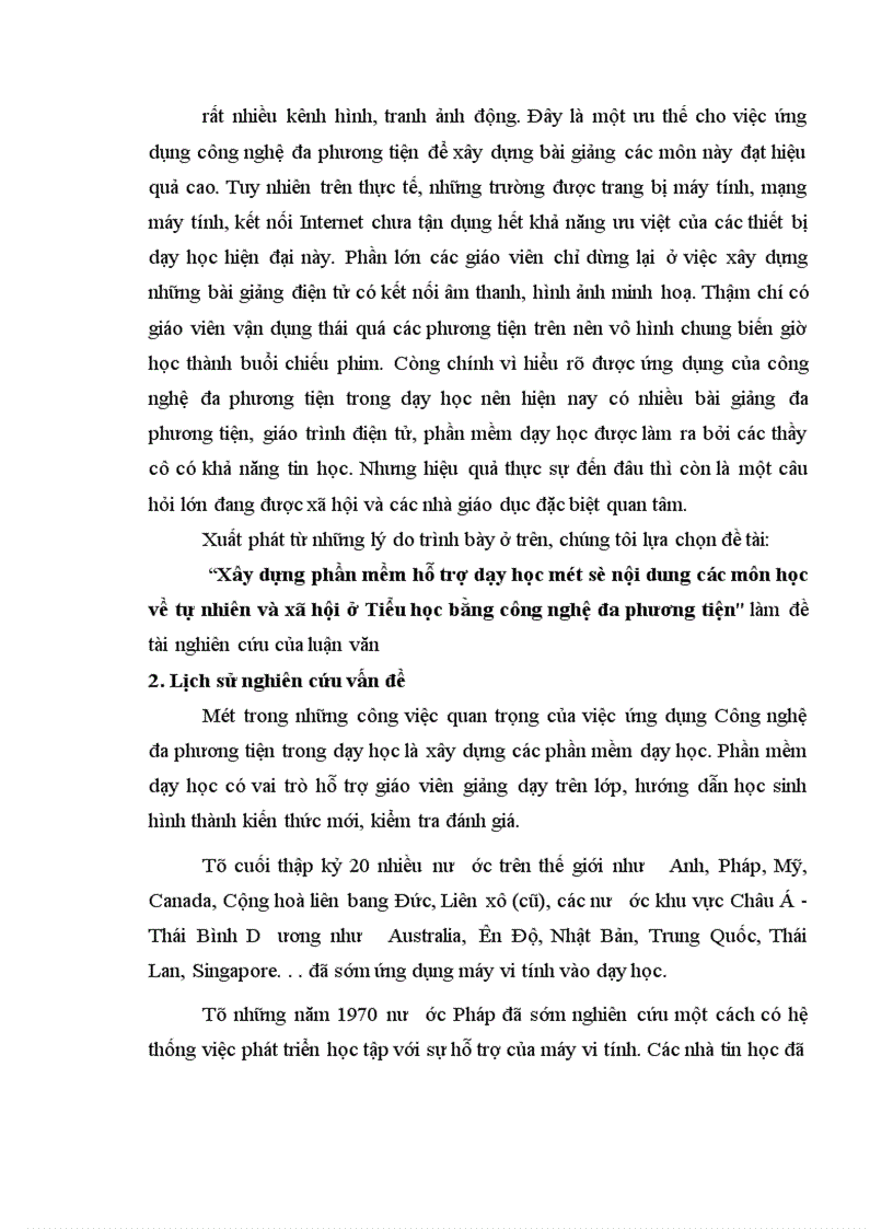 image for page Xây dựng phần mềm hỗ trợ dạy học một số nội dung các môn học về tự nhiên và xã hội ở Tiểu học bằng công nghệ đa phương tiện 1