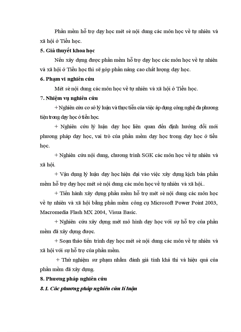 image for page Xây dựng phần mềm hỗ trợ dạy học một số nội dung các môn học về tự nhiên và xã hội ở Tiểu học bằng công nghệ đa phương tiện 1