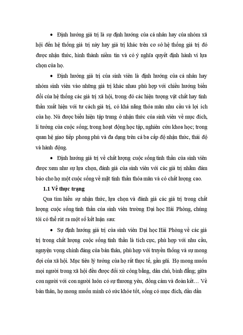 image for page Tìm hiểu định hướng giá trị chất lượng cuộc sống tinh thần của sinh viên ĐH Hải Phòng