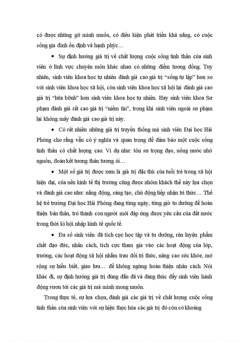 image for page Tìm hiểu định hướng giá trị chất lượng cuộc sống tinh thần của sinh viên ĐH Hải Phòng
