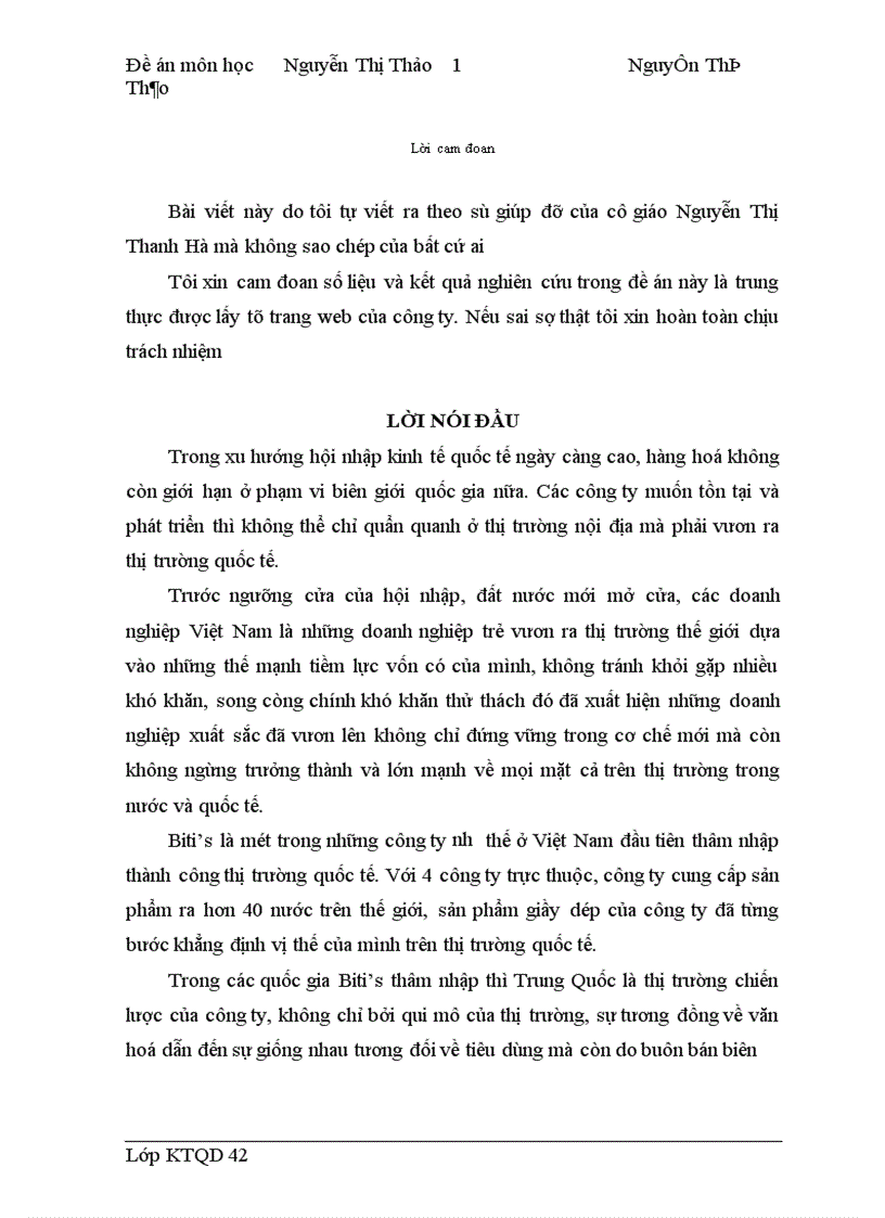 image for page Chiến lược thâm nhập thị trường Trung Quốc của công ty Bitis