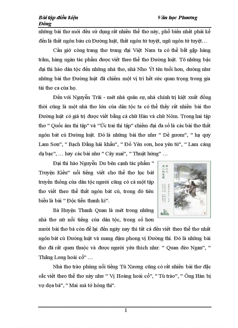 image for page ảnh hưởng của thơ Đường đến văn học Việt Nam