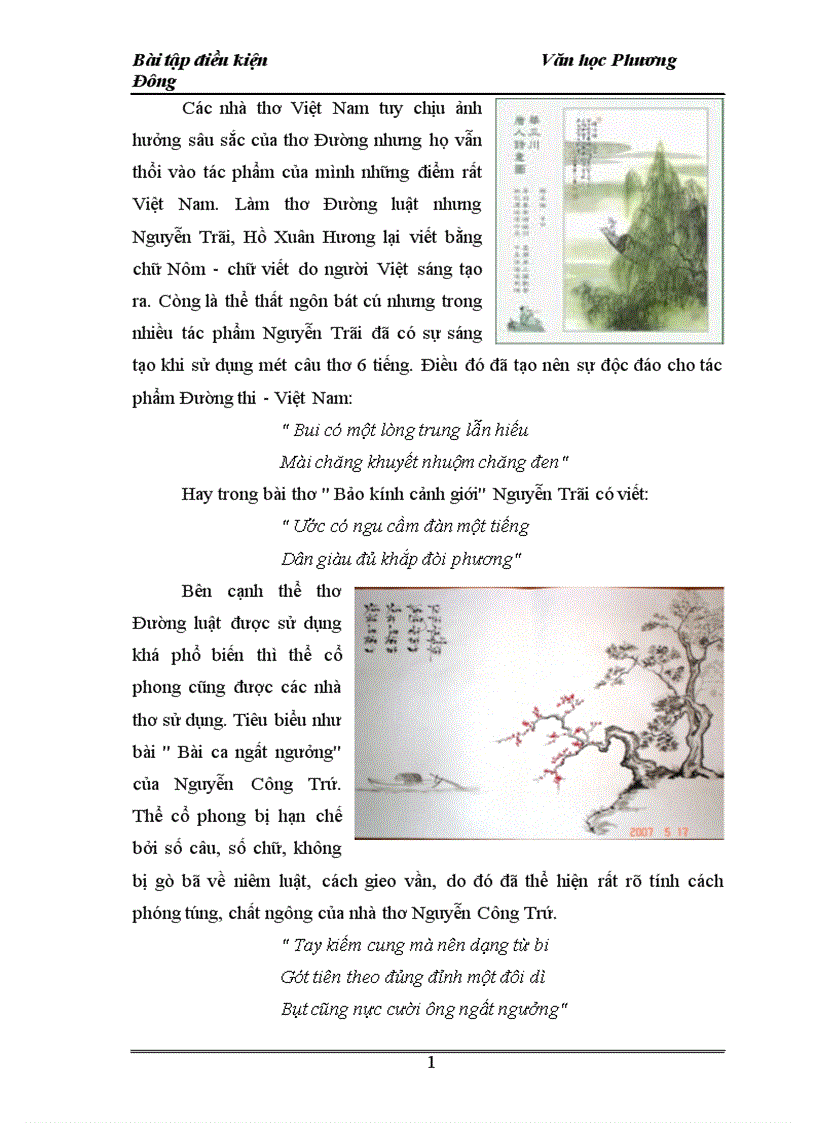 image for page ảnh hưởng của thơ Đường đến văn học Việt Nam