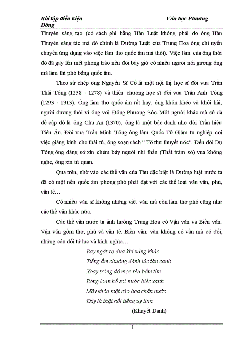 image for page ảnh hưởng của thơ Đường đến văn học Việt Nam