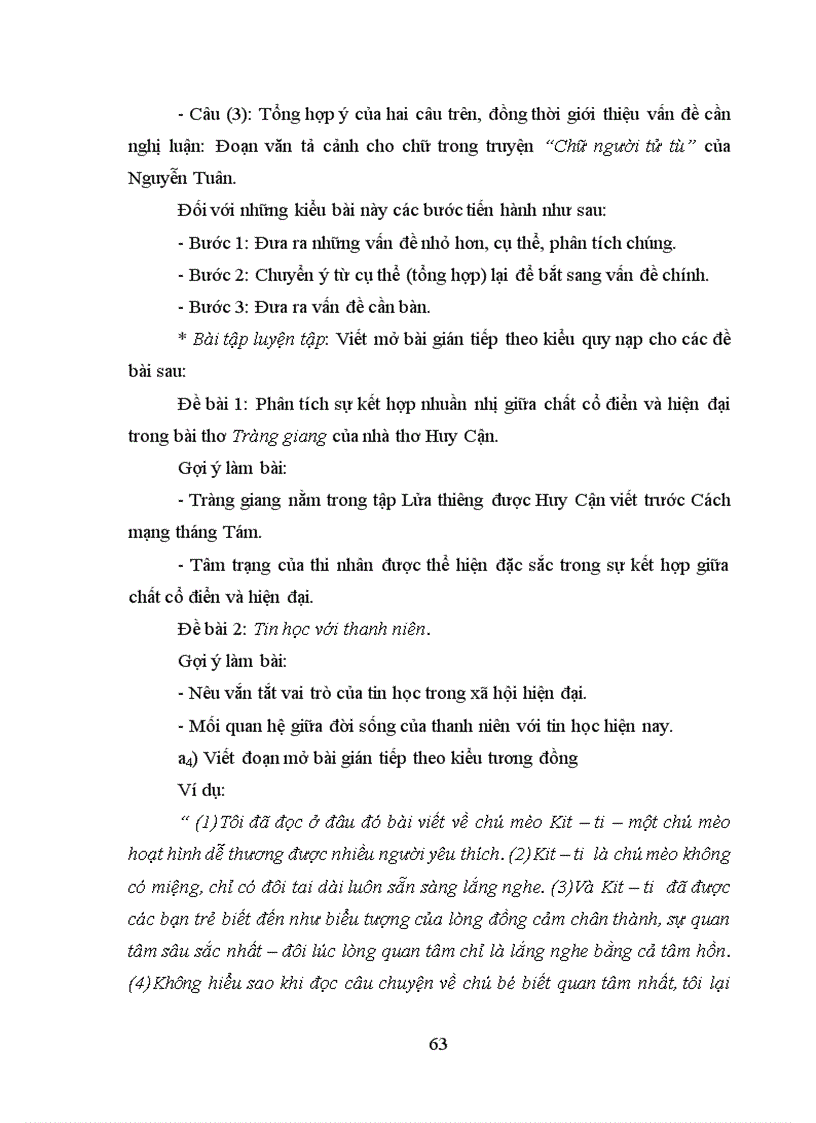 image for page Rèn kĩ năng viết đoạn mở bài trong bài văn nghị luận cho học sinh Trung học phổ thông