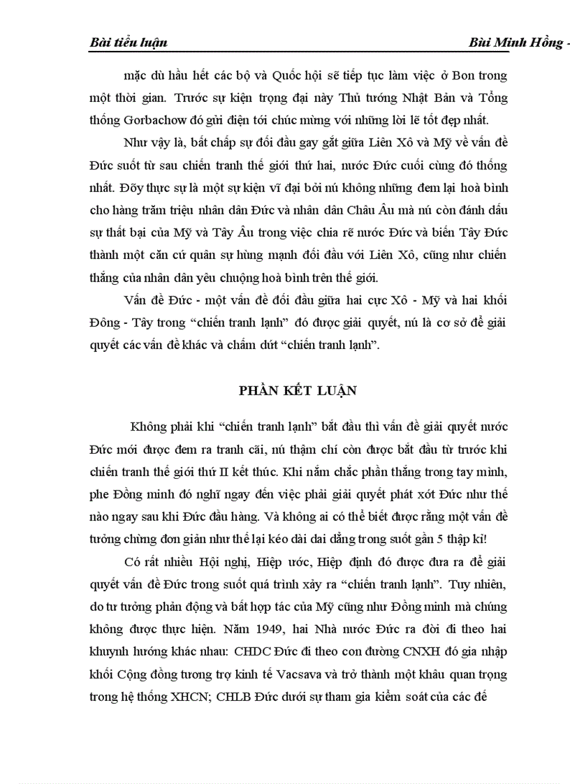 image for page Sự đối đầu Xô Mỹ thông qua việc giải quyết vấn đề Đức trong Chiến tranh lạnh