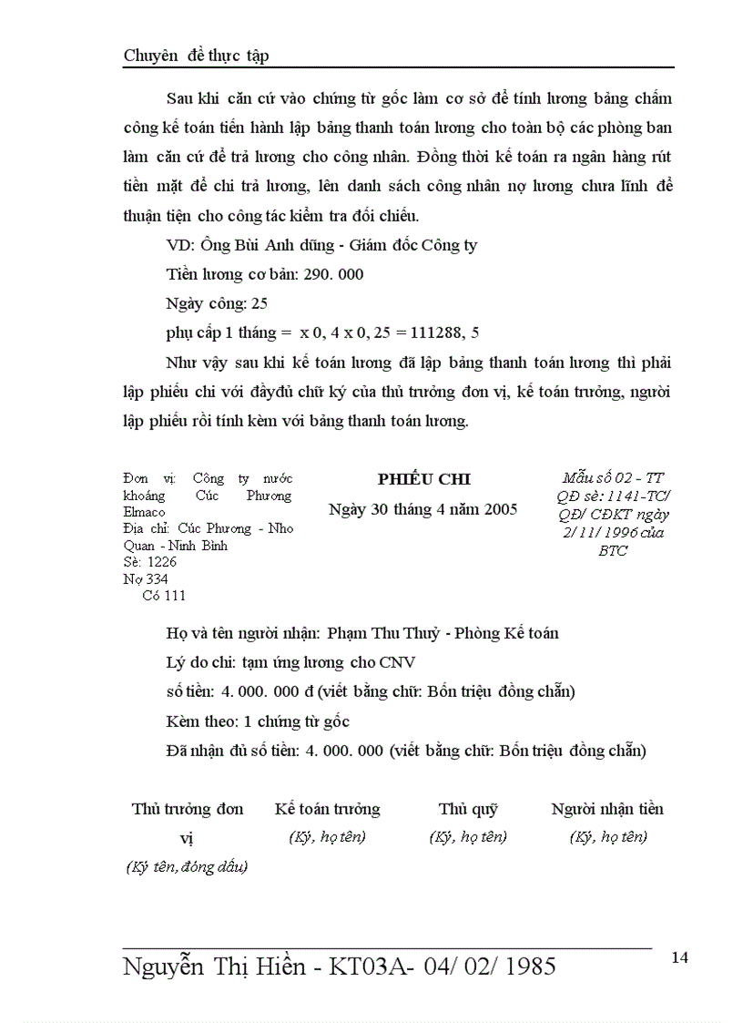 image for page kế toán tiền lương và các khoản trích theo lương tại Công ty Nước khoáng Cúc Phương Elmaco