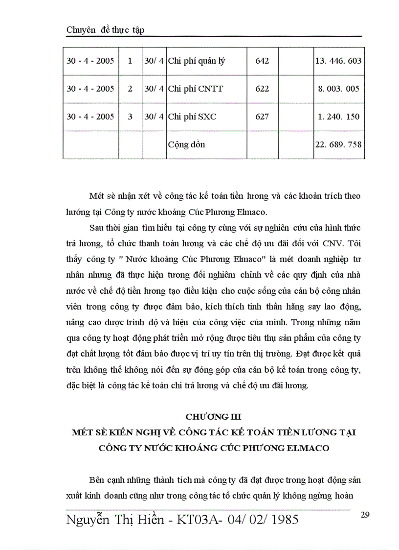 image for page kế toán tiền lương và các khoản trích theo lương tại Công ty Nước khoáng Cúc Phương Elmaco