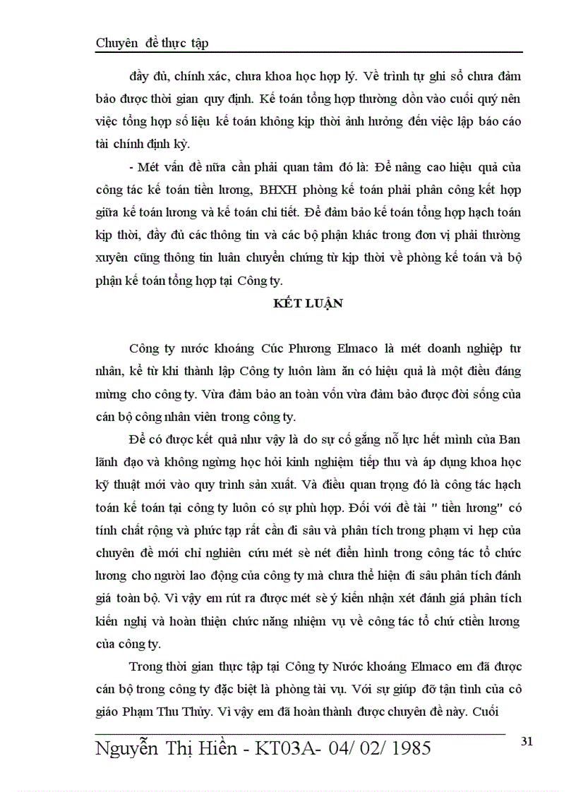 image for page kế toán tiền lương và các khoản trích theo lương tại Công ty Nước khoáng Cúc Phương Elmaco