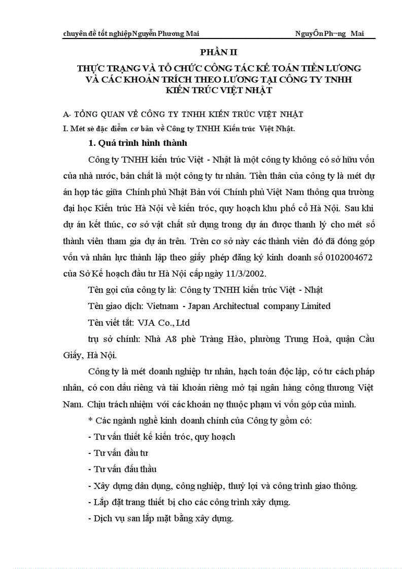 image for page Kế toán tiền lương và các khoản trích theo lương ở Công ty TNHH Kiến trúc Việt Nhật 1