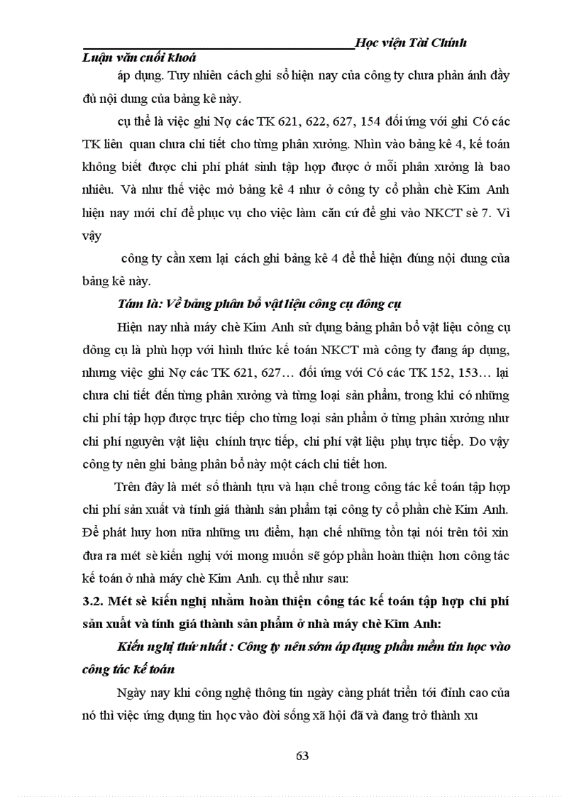 image for page Tổ chức công tác kế toán tập hợp chi phí sản xuất và tính giá thành sản phẩm tại nhà máy chè Kim Anh