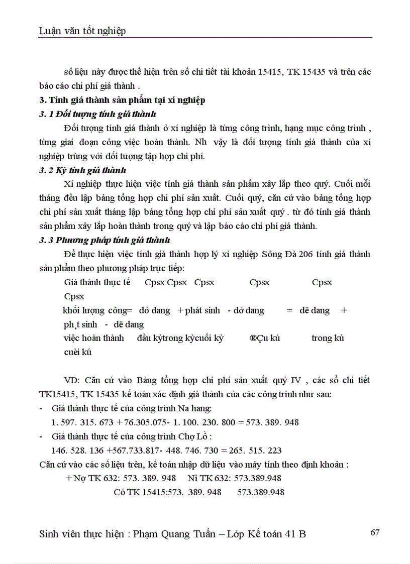 image for page Công tác hạch toán chi phí sản xuất và tính giá thành sản phẩm xây lắp tại xí nghiệp Sông Đà 206 1