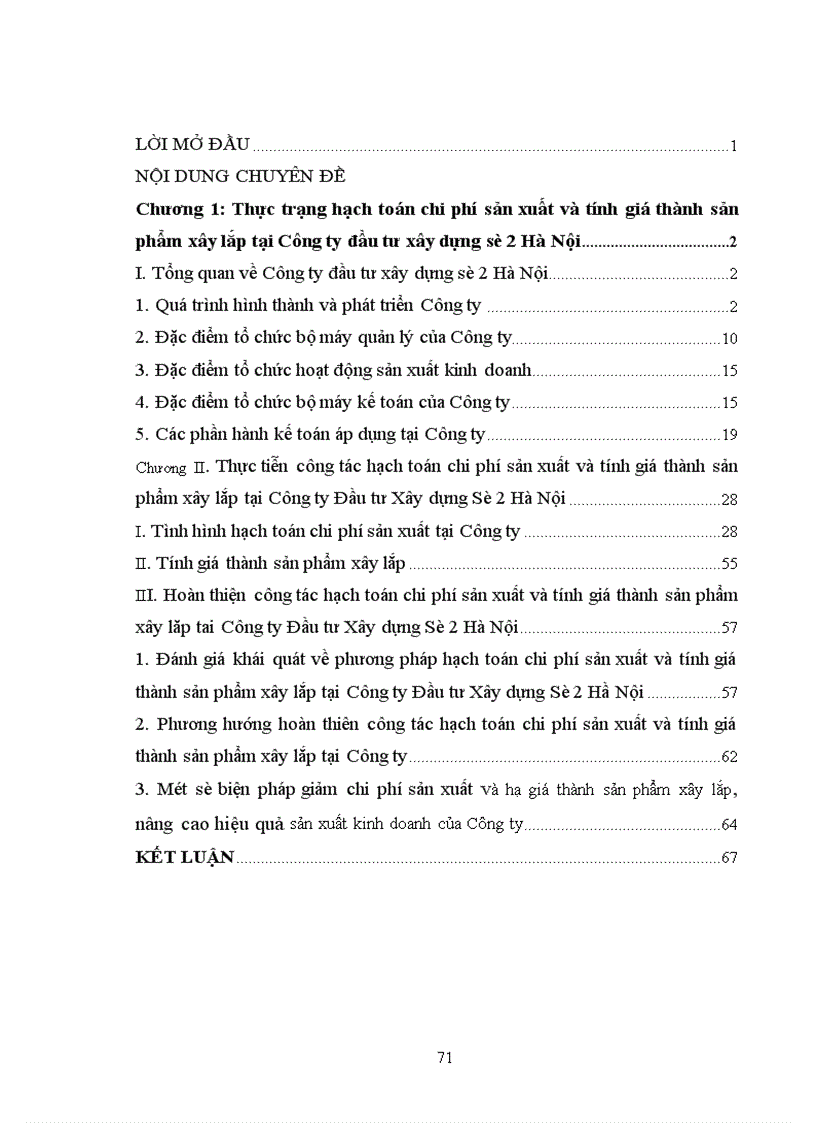 image for page Hoàn thiện công tác kế toán chi phí sản xuất và tính giá thành sản phẩm xây lắp tại Công ty Đầu tư Xây dựng Số 2 Hà Nội 1